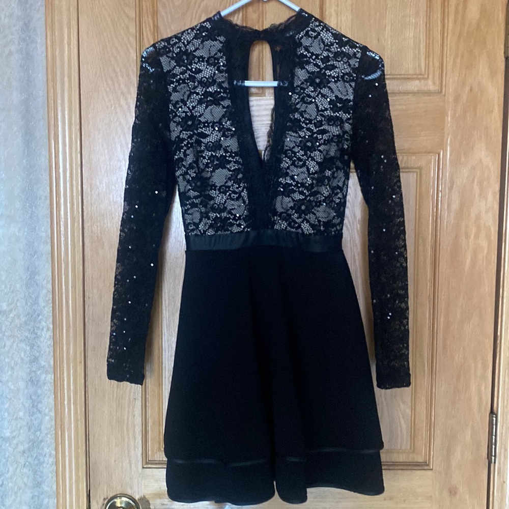 NWT Long sleeve fit and flare lace shirt dress XS